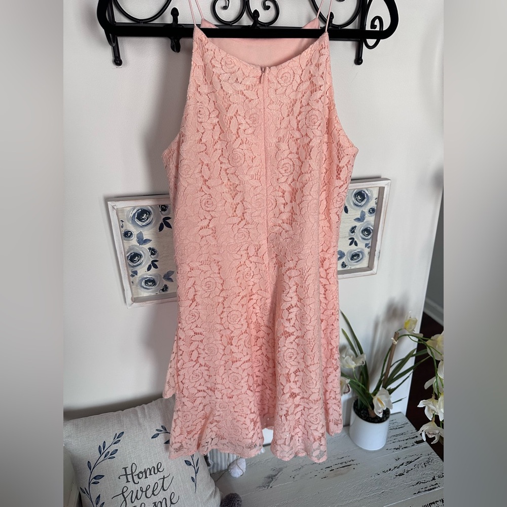 She + Sky Blush Pink Ruffle Lace Dress NWT - Picture 4 of 5